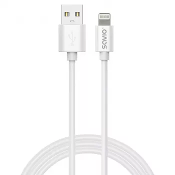Savio Cl-193 USB-kaapeli USB 2.0 2 m USB A USB C/Lightning valkoinen