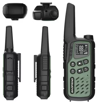 Käsiraadio Baofeng BF-T25E — 16 kanavaa, 2×1400 mAh Li-Ion, VOX, LCD, vihreä, 2 kpl:n pakkaus