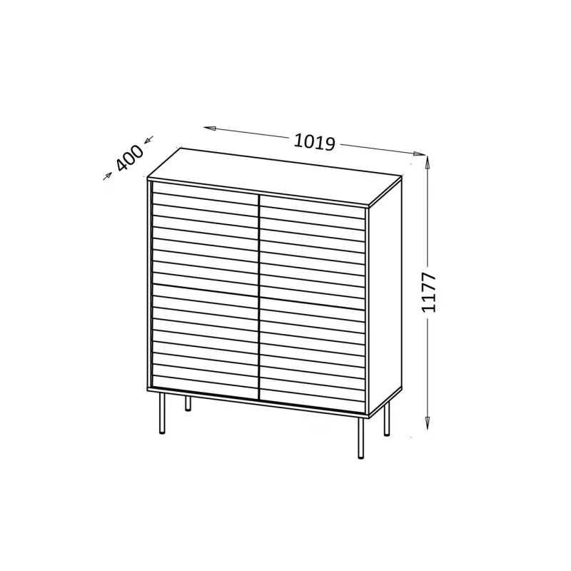 Cama 4D CORTINA lipasto 102x40x118 musta/pähkinä