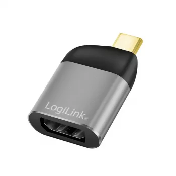 LogiLink CUA0204 USB-C - DisplayPort-sovitin musta harmaa