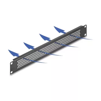 Sokealevy DeLOCK 67035 musta metalli 44 mm × 482 mm × 11 mm