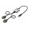 StarTech.com 2ft (60cm) 2-porttinen USB-sarja-adapterikaapeli, vaihdettavat DB9-ruuvit/mutterit, COM-säilytys, USB-A - DB9 RS232, FTDI, tason 4 ESD-suoja, Windows/macOS/ChromeOS/Linux – tukeva TPE-rakenne