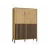 KAMARO 4DK ohut/SYVÄ tammi ARTISAN VITRIINIKAAPPI