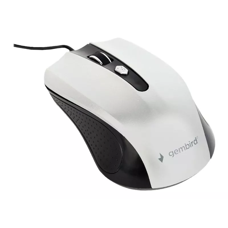Johdollinen molempikätinen optinen hiiri GEMBIRD MUS-4B-01-BS, USB Type-A, 1200 DPI, 4 painiketta, musta/hopea