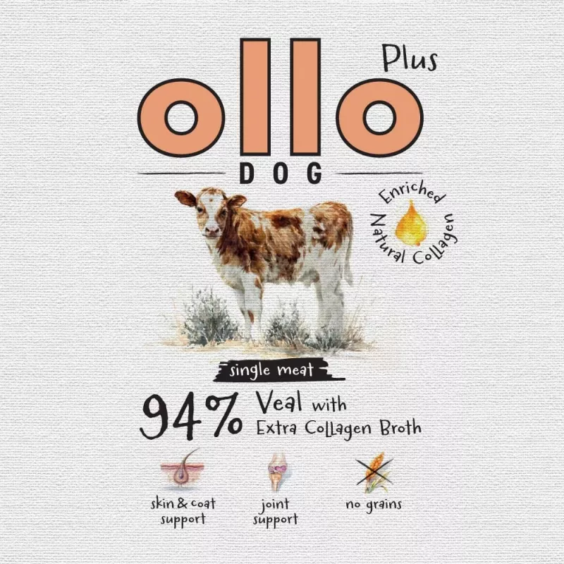 Ollo Plus kollageeni vasikanliha 400 g purkki koirille