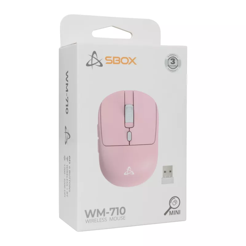Hiiri SBOX WM-710 pinkki langaton liitäntä
