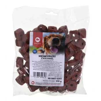 Koiranherkku MACED Meat Discs naudanlihalla 500 g – täydennysruokaherkku, 12 % proteiinia, 8 % rasvaa, 20 % kosteutta