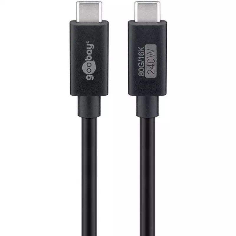 USB-C-kaapeli WENTRONIC USB4 Gen4 1.2m — tukee 16k@60Hz ja 4K@120Hz