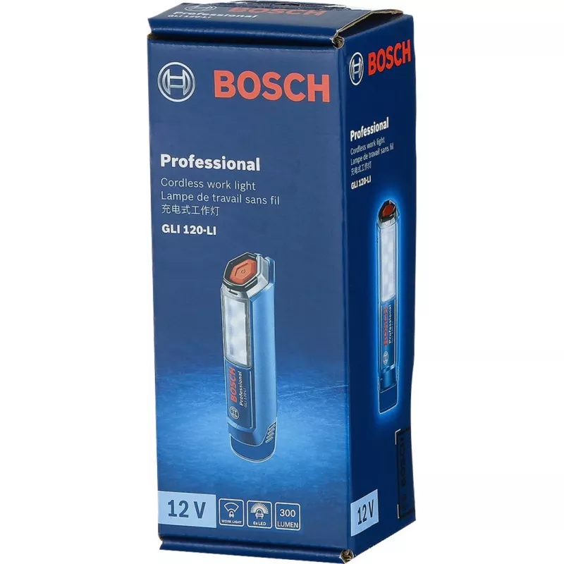 Bosch Professional GLI 12V-300 06014A1000 akkukäyttöinen työvalaisin, 300 lm, sininen (ilman akkua ja laturia)