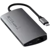 Satechi alumiinisovitin V2 USB-C (USB-C, 3x USB-A, 4K HDMI, kortinlukija micro/SD, Ethernet) (Starlight Grey)