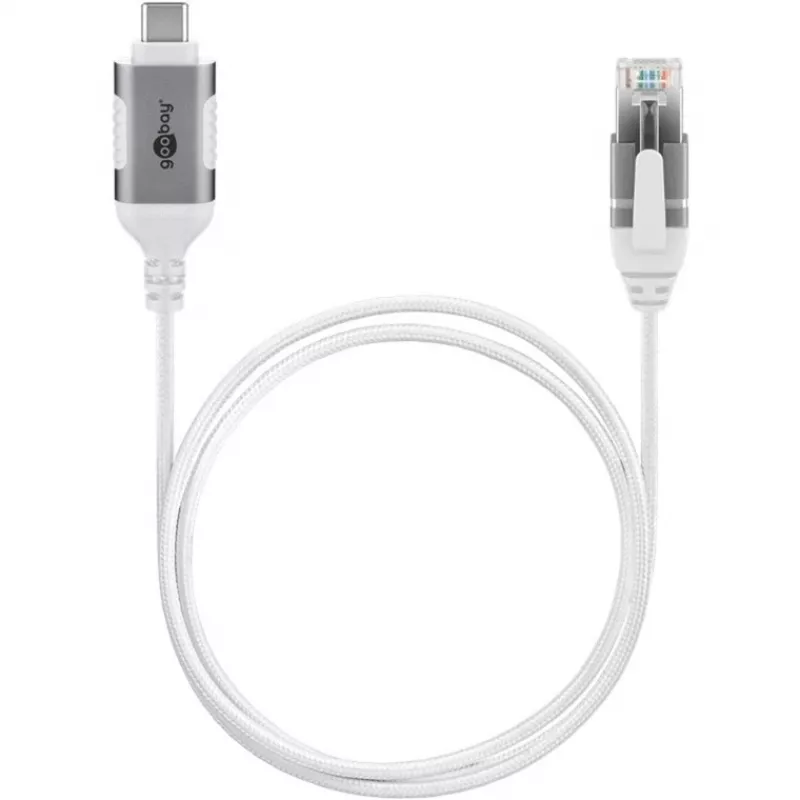 Goobay Ethernet-kaapeli USB-C 3.1 - RJ45 ohut 1 m - yhdistä reititin, modeemi (74385)