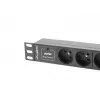 LANBERG PDU-03E-0200-BK pistorasia 1HE, 3x Type-E-pistorasia, 220–250 V, 16 A, 2 m kaapeli, musta