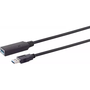 USB-kaapeli S/CONN 13-39075 10 m USB 3.2 Gen 1 musta