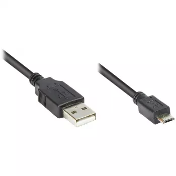 Liitäntäkaapeli USB 2.0 uros A uros Micro B, musta, 1,8 m, Good Connections® (2510-MB02)