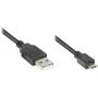 Liitäntäkaapeli USB 2.0 uros A uros Micro B, musta, 1,8 m, Good Connections® (2510-MB02)