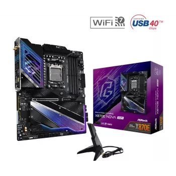 Emolevy ASROCK MK X870E NOVA WIFI AMD X870E Socket AM5 ATX, DDR5, 4x DIMM, 256GB, Wi-Fi 7, BT 5.4, 5Gb LAN, PCIe Gen5 M.2