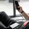 Green Cell GC Ray KABGCSET01 USB-A–USB-C-kaapelisarja, 3 kpl (30 cm, 120 cm, 200 cm), vihreä LED, QC 3.0 -pikalataus, musta