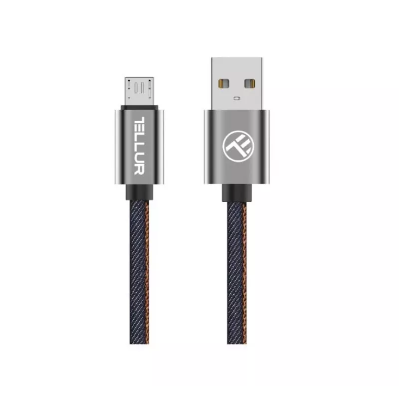 Tellur USB–Micro-USB-datakaapeli 1 m denim