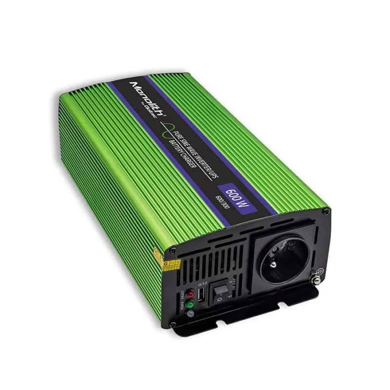 Auto-invertteri Qoltec Monolith 600 W vihreä 12 V