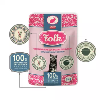 FOLK Kitten herkkä kanidelikatessi - märkäruoka kissoille - 85 g