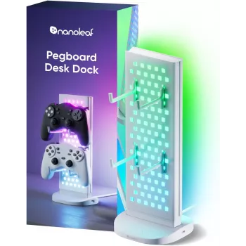 Nanoleaf Pegboard Desk Dock, valkoinen | 15 W | RGB