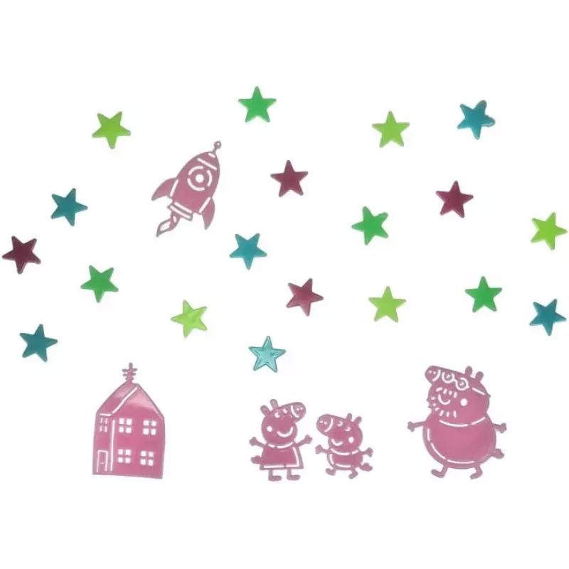 Seinä tarra Hasbro Peppa Pig PP13870PP Glow in the Dark Stars