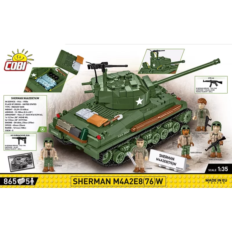 Blocks Sherman M4A2E8 865 rakennuspalikkaa
