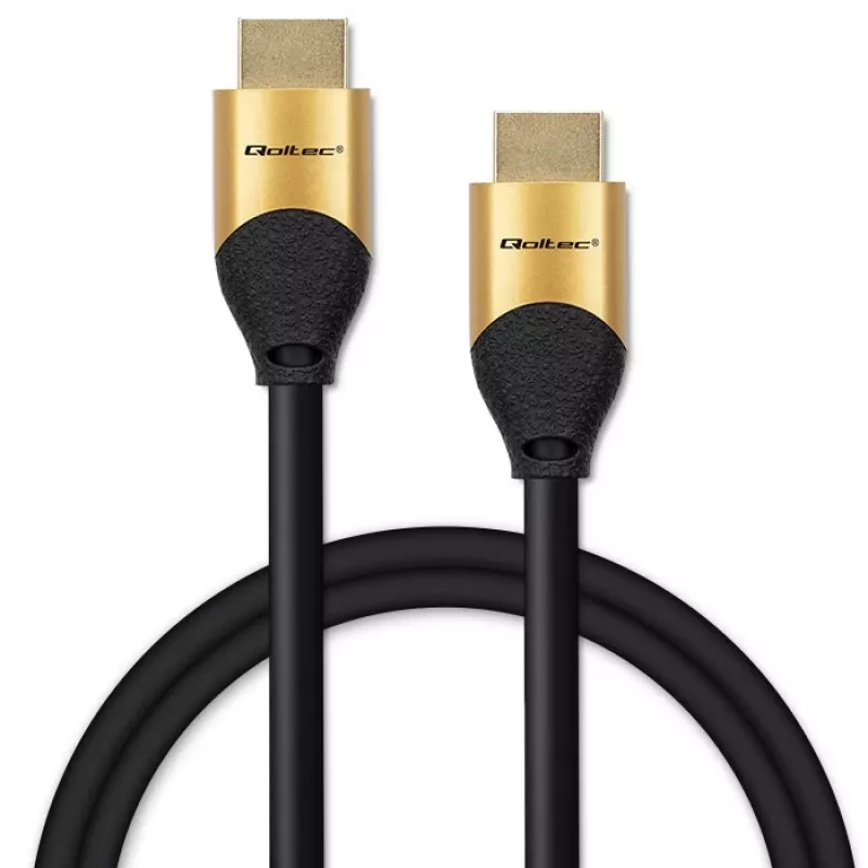 Qoltec 50355 HDMI v2.1 kaapeli Ultra High Speed 8K | 60Hz | 28AWG | GOLD | 2m