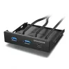 Graugear G-MP01 etupaneeli 3-porttisella USB-hubilla, 1x USB-C 3.2 Gen2 + 2x USB-A 3.0, musta