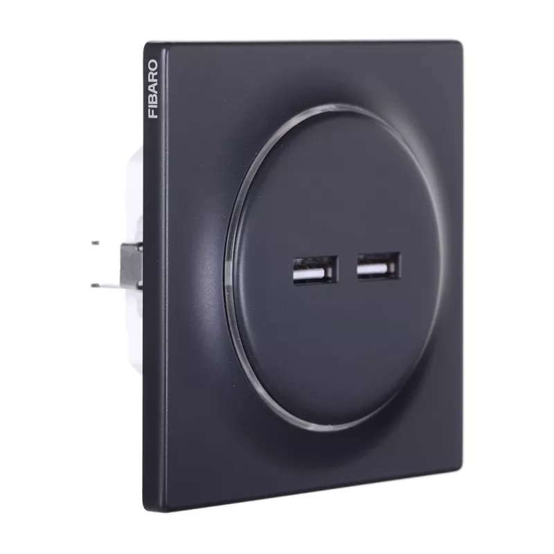 Fibaro FGWU-021-8 pistorasia 2x USB musta