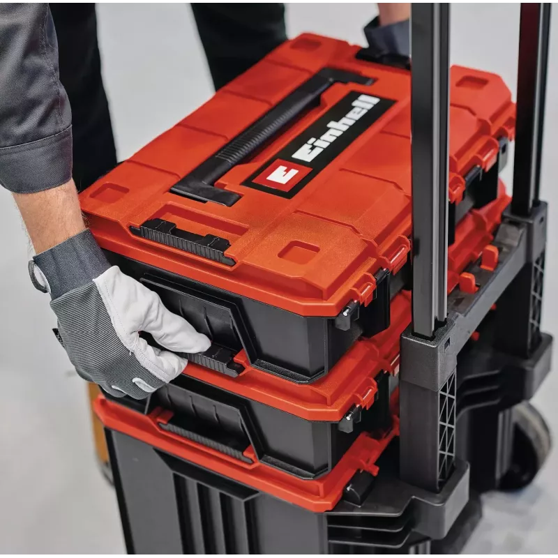 Työkalulaukku Einhell E-Case Tower musta punainen polypropeeni lämmönkestävä roiskevesitiivis