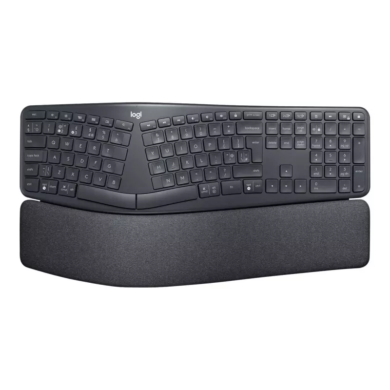 Logitech ERGO K860 - näppäimistö - langaton - 2,4 GHz, Bluetooth 5.0 - QWERTY - GB - grafiitti