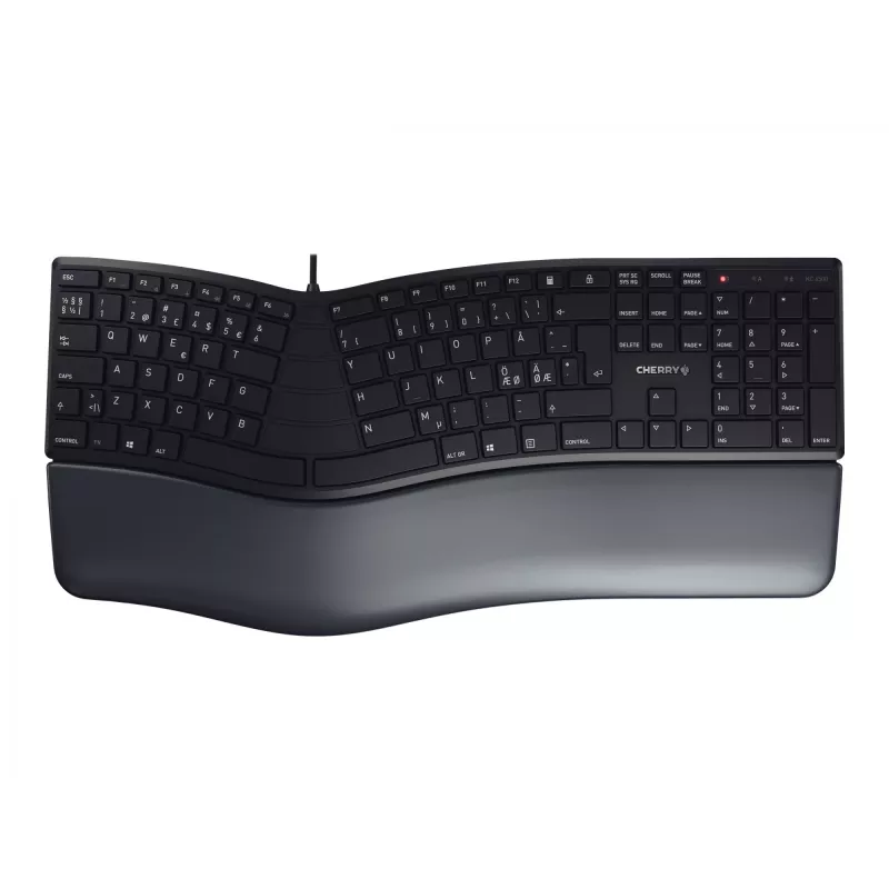 CHERRY KC 4500 ERGO näppäimistö yleiskäyttöinen USB QWERTY pohjoismainen musta