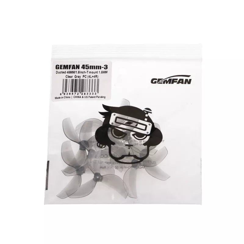 Gemfan 45 mm kolmilapainen potkuri harmaa | droonipotkurit | 8 kpl