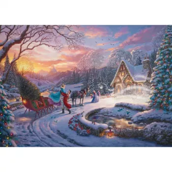 Thomas Kinkade Studios: Disney Dreams Collection - Cinderella Bringing Home the Tree, palapeli 1000 palaa