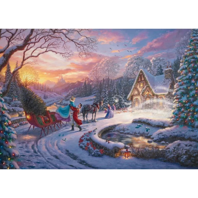 Thomas Kinkade Studios: Disney Dreams Collection - Cinderella Bringing Home the Tree, palapeli 1000 palaa