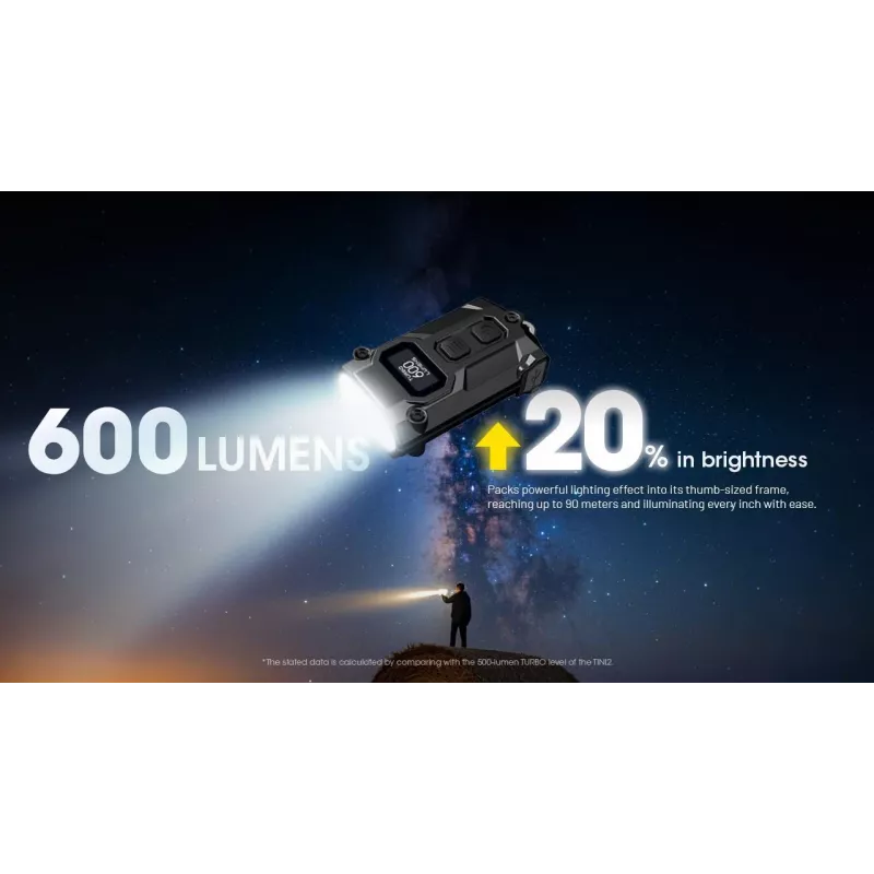 Avaimenperä-taskulamppu Nitecore TINI3 musta 600 lm USB ladattava