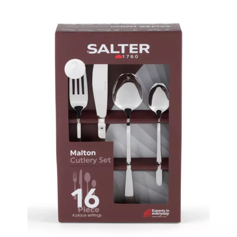 16-osainen aterinsetti Salter BW113282EU7, ruostumaton teräs, kattaus 4 hengelle