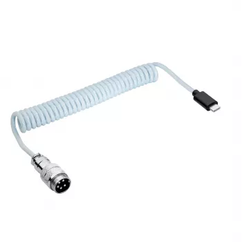 Akyga AK-USB-49 Aviator-spiraalikaapeli USB-C – USB-C GX16-pistokkeella, USB 2.0, 3 m, valkoinen