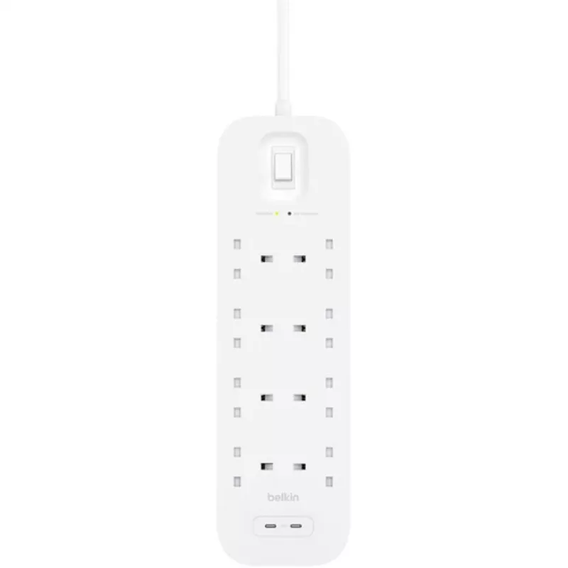Ylijännitesuoja SurgePlus 8x suko 2xUSB-C 900J 2m