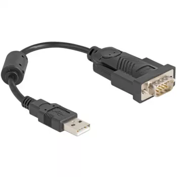 DeLOCK sovitin USB 2.0 Type-A sarjaporttiin RS-232 D-Sub 9-napainen uros 0,25 m