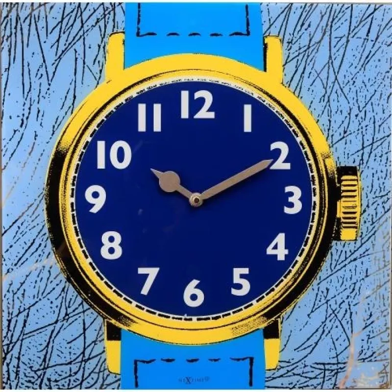 NeXtime kello 8157 Watch One, 43x43,2 cm, seinäkello, sininen/keltainen