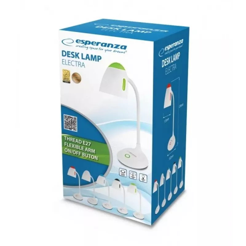 Esperanza ELD110W pöytävalaisin E27 12 W LED valkoinen