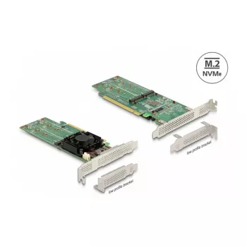 DeLOCK PCI Express x16 kortti 4 x sisäiseen NVMe M.2 Key M – Low-Profile-muototekijä
