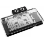 Alphacool Core RX 9070 XT Steel Legend GPU-vesijäähdytin taustalevyllä