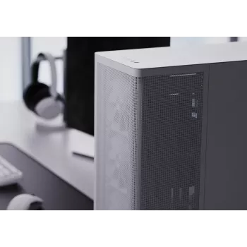 APNX PC Midi Tower C1-R-WT-v1 — valkoinen, tukee ATX/Micro-ATX/Mini-ITX, 3x 120 mm etutuulettimet esiasennettu, 3x 3,5 tuuman + 3x 2,5 tuuman paikat, USB 3.2 Gen1 x2