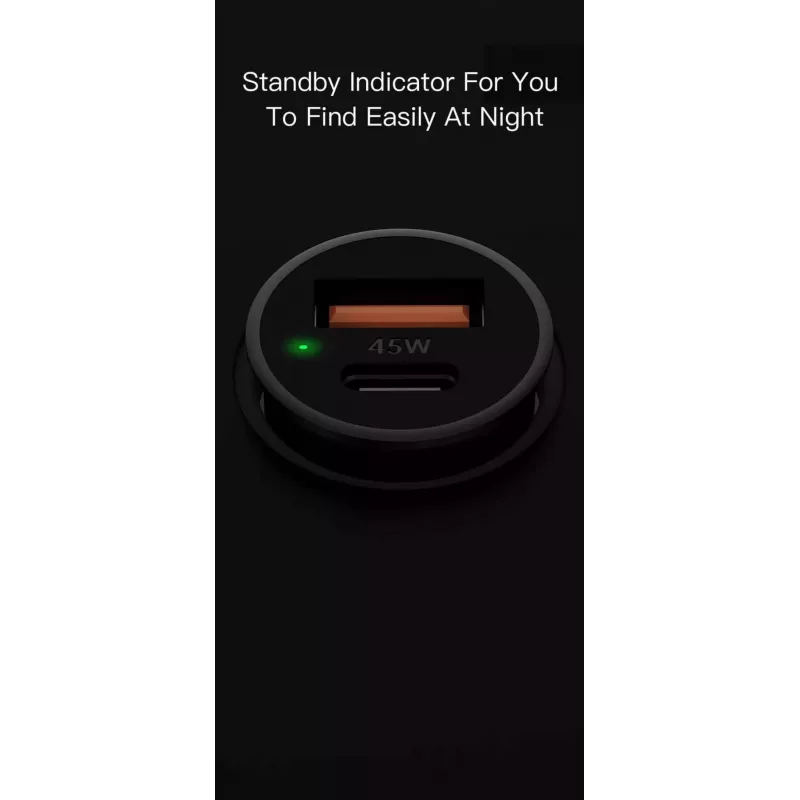 Autolaturi Orsen C8 45W — 45W USB-C PD -pikalataus, musta