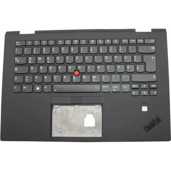 Lenovo 01LX793 Vaihtonäppäimistö yläkannella, saksalainen QWERTZ, taustavalaistu, musta, ThinkPad X1 Yoga (3rd Gen) -malliin