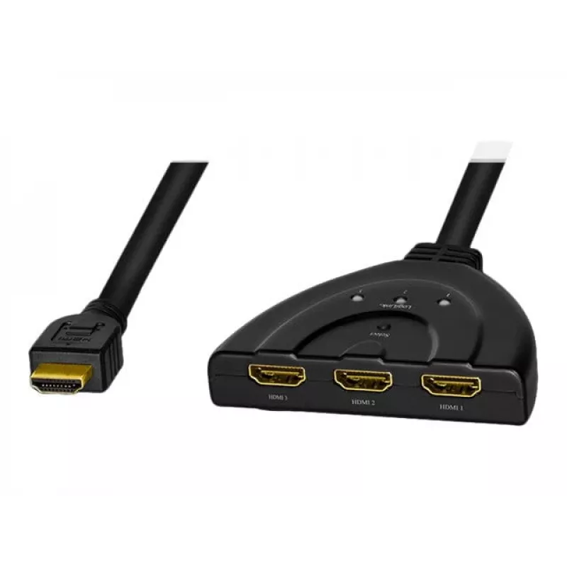 LogiLink - video-/äänijakaja/-kytkin - 3 x HDMI - pöytämalli