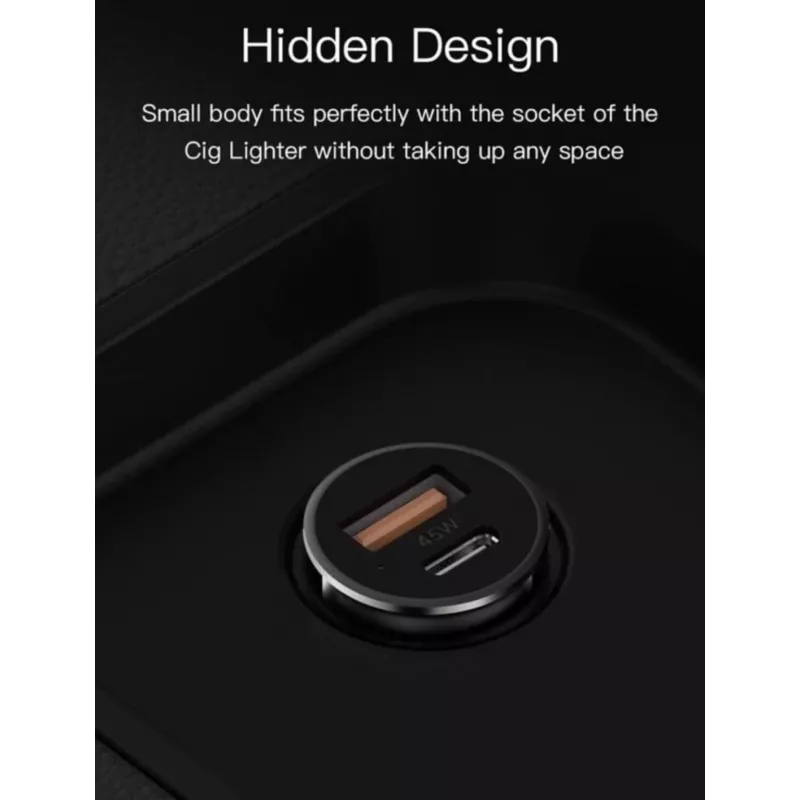 Autolaturi Orsen C8 45W — 45W USB-C PD -pikalataus, musta